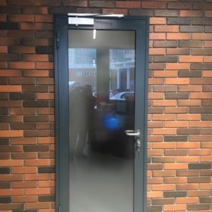 Противопожарная однопольная дверь со стеклом / серия FRM7274